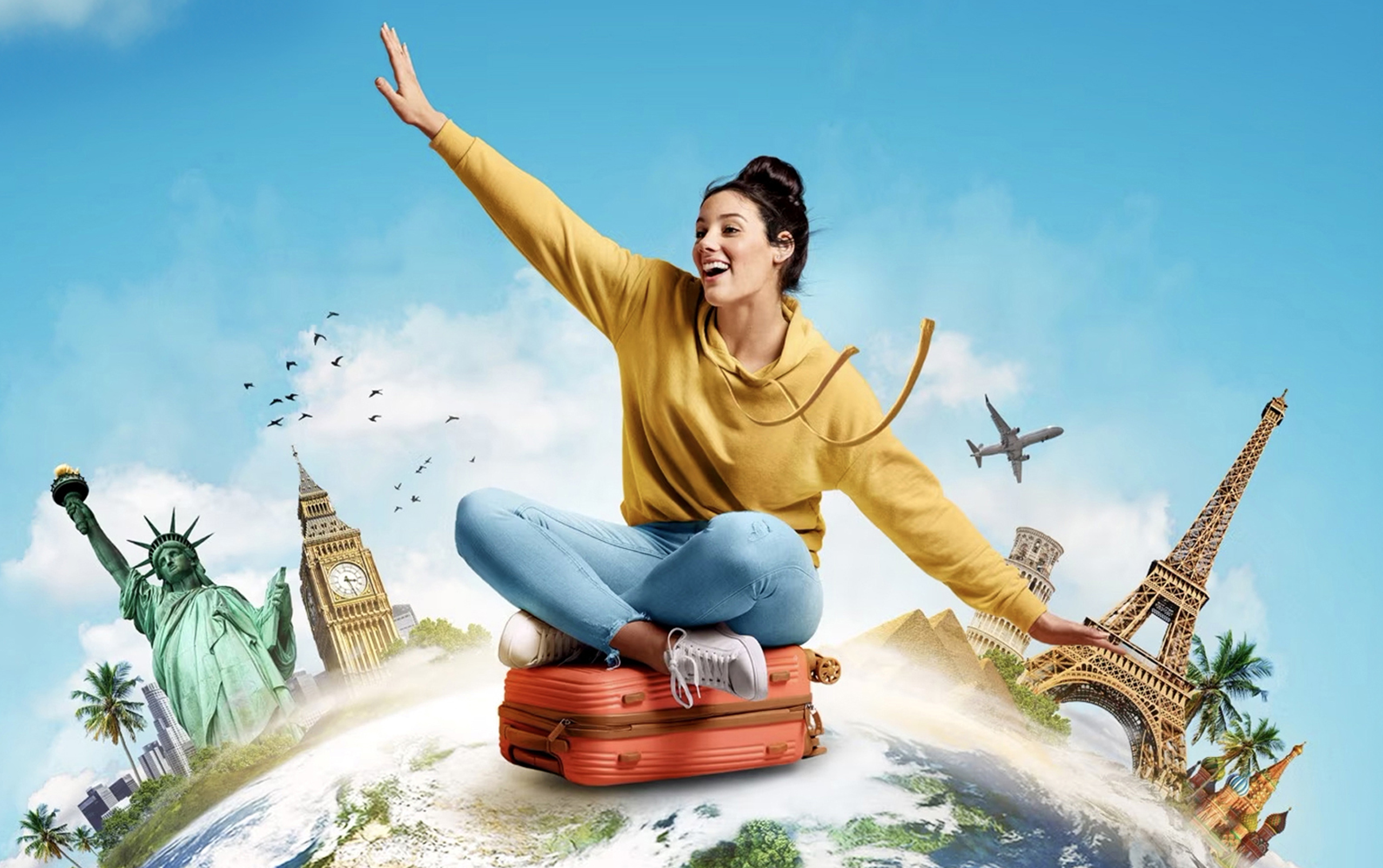 Image of a travel vaccination clinic girl travelling around the globe